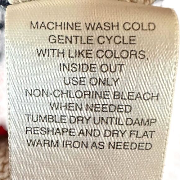 St. Johns Bay Womens Pullover Striped Sweater 100% Cotton V Neck Navy Red XL - Picture 6 of 7